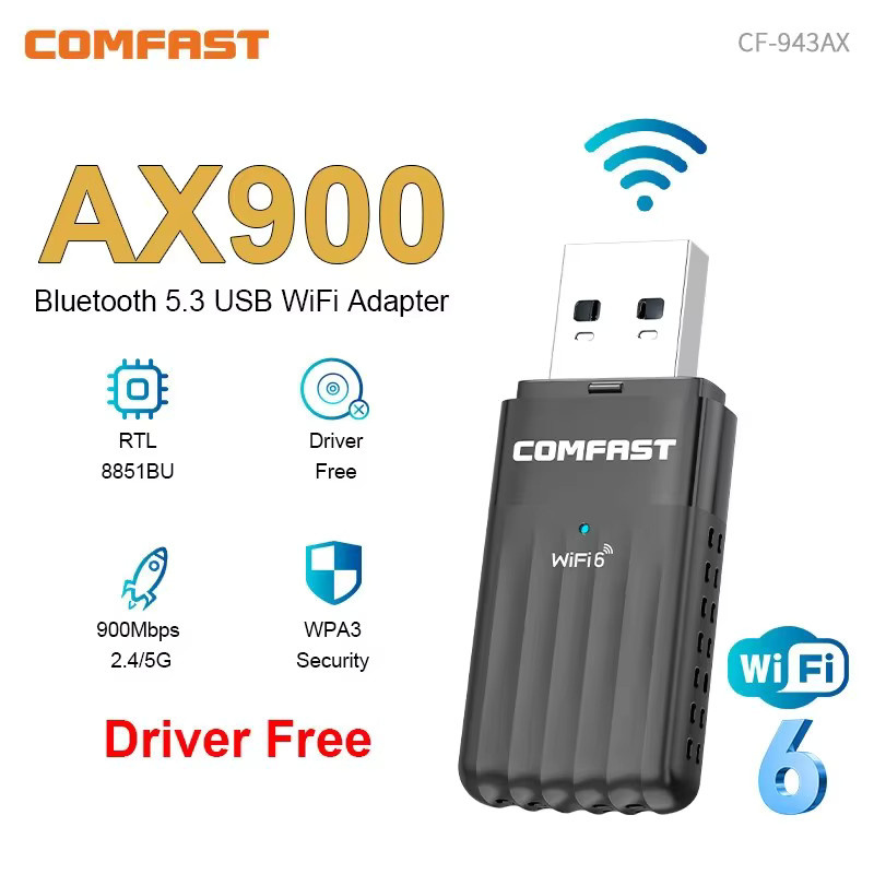 Comfast WIFI7 USB-WLAN-Adapter mit 6500 Mbit/s, treiberfreier USB 3.0 WLAN-Empfänger in Schwarz - Bild 2