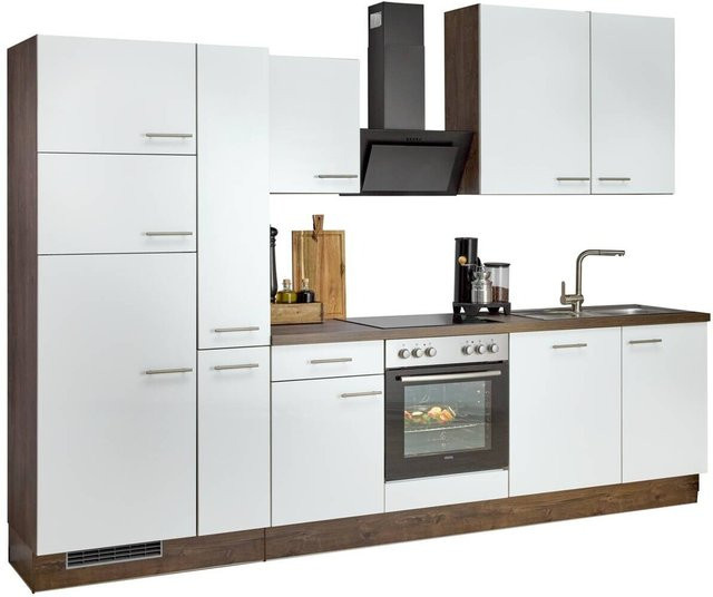 Küchenblock Impuls IP4050 in Weiß Hochglanz mit Schränken und Schubladen B/H/T: 310 x 235 x 60 cm - Bild 1
