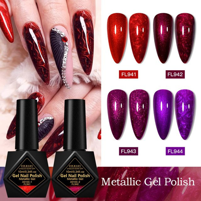 Four Lily Metallic-Glitzer-Gel-Nagellack, 10 ml - Bild 1
