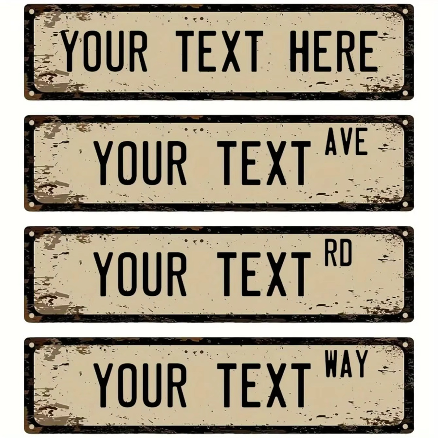 Personalisiertes Metall-Straßenschild von CIFBUY in Weiß oder Schwarz für Innen- und Außenbereich - Bild 3