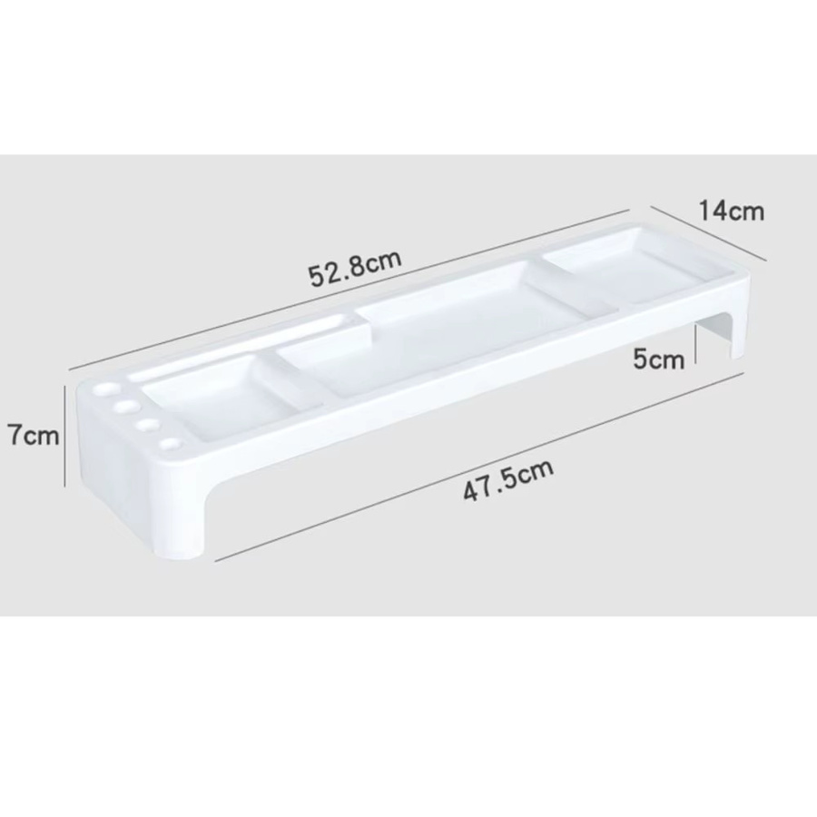 Multifunktionales Desktop-Organizer-Regal aus Kunststoff in Weiß für Schreibtisch und Kosmetik - Bild 3