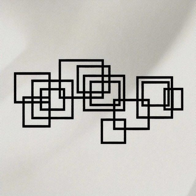 CIFBUY Moderne Metall-Wandkunst in Schwarz mit geometrischem Design und quadratischem Fenster für Innen- und Außenbereiche - Bild 1