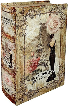 Hohles Buch Eiffelturm Paris mit Geheimfach im Vintage Antik-Stil, Multicolour, Höhe: 27 cm