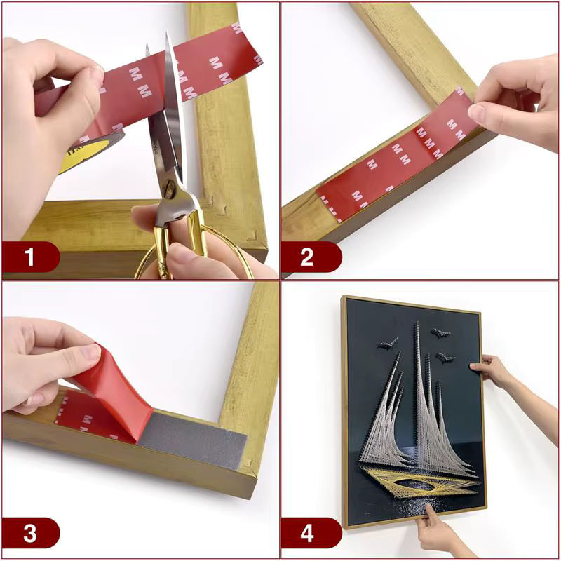Extra starkes doppelseitiges Klebeband in Rot, 3 m Länge, 0,4 mm Dicke, für Auto und Heimindustrie - Bild 2