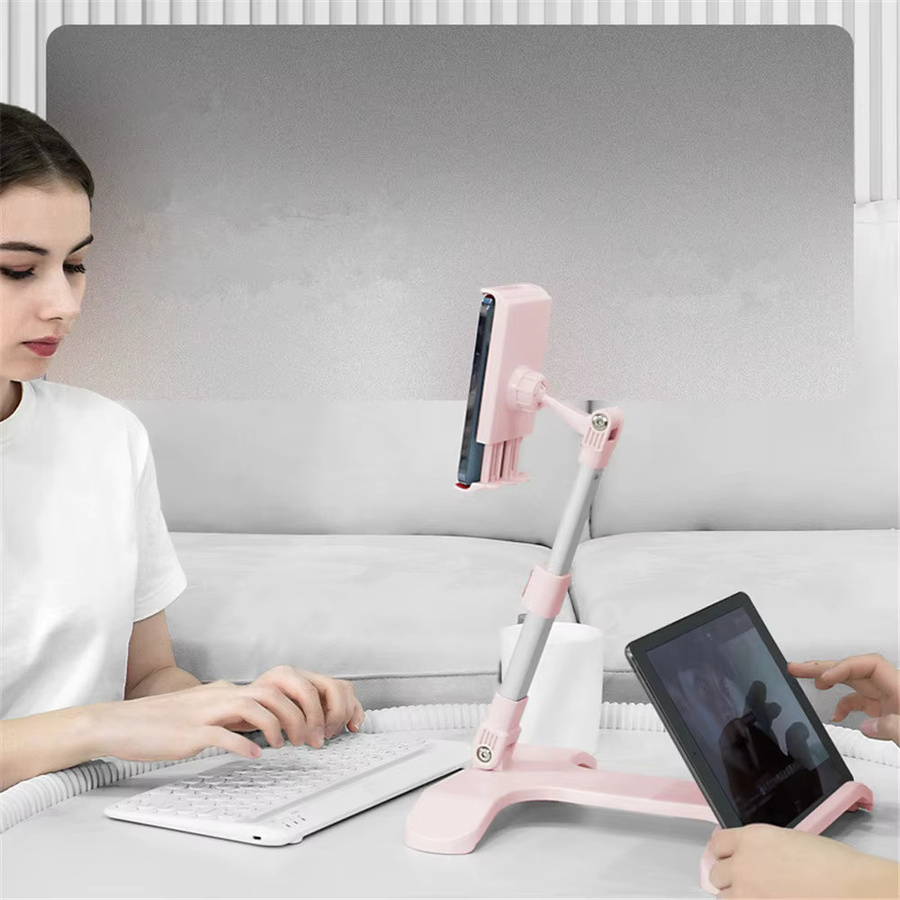 YNMIWEI Tablet-Halterung für das Bett in Pink, verstellbare Drehhalterung für 4,7 bis 11 Zoll Tablets, universeller Ständer für Zuhause, Reisen und das Auto - Bild 2