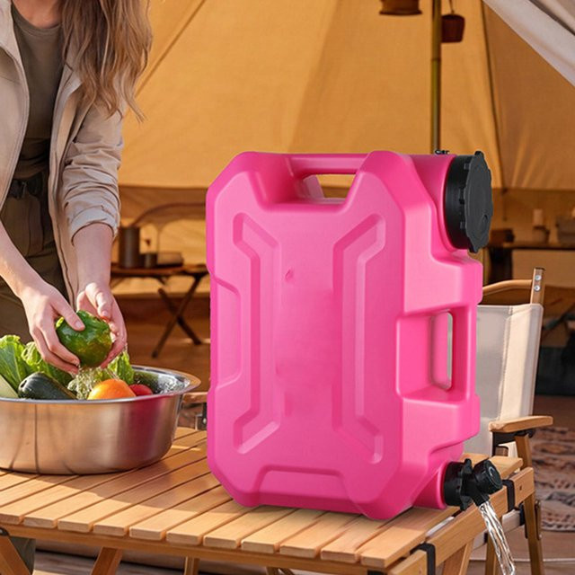 KaiSai Wasserbehälter mit Hahn, 18,9 l, Pink, Tragbarer PE Wasserkanister für Camping und Outdoor - Bild 1