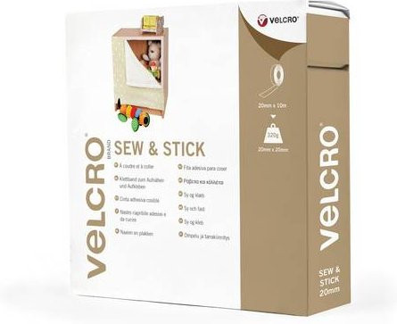 VELCRO Klettband zum Aufnähen und Aufkleben mit Haken und Flausch in Weiß, Breite: 2 cm, Länge: 5 m - Bild 1