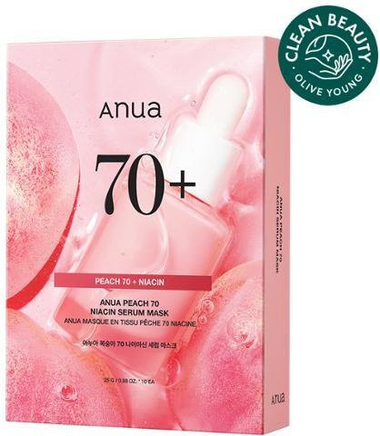 Anua Pfirsich 70+ Niacin Serum Masken Set, 10 Stück, mit Niacinamid - Bild 1