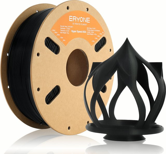 ERYONE ASA 3D-Druckerfilament Hochgeschwindigkeits-Filament, 1,75 mm, 3 kg, Farben: Orange und Schwarz - Bild 1