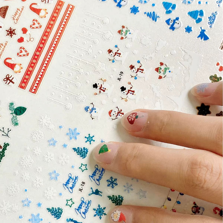 MingLee Weihnachts-Nagelaufkleber, 30 Blatt, Hirsch und Schneemann - Bild 2