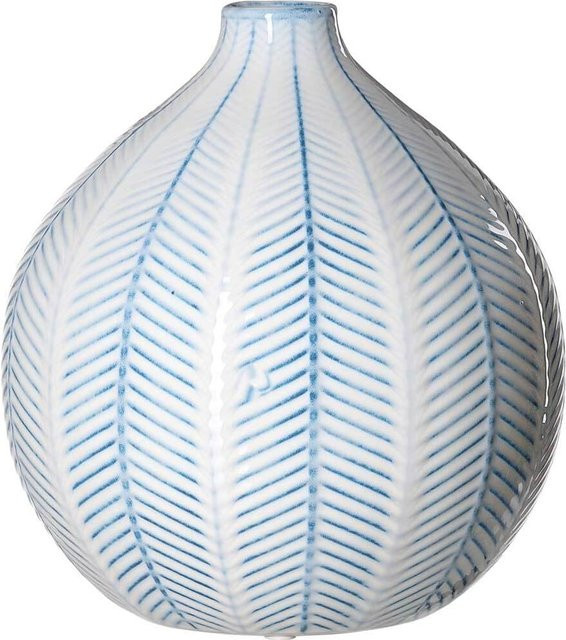 Ritzenhoff & Breker Kugelvase Reef mit Farnblätter-Motiv in Blau, Höhe: 25 cm - Bild 1