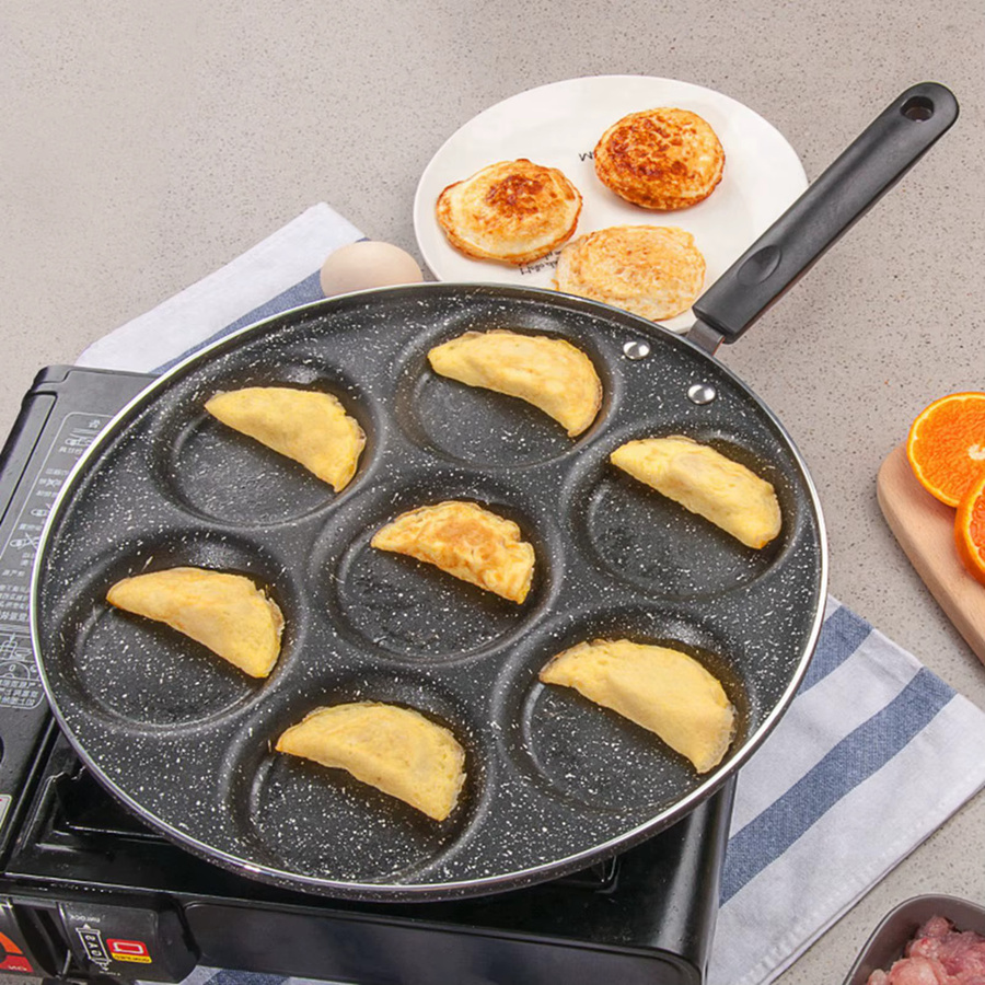 TOPINCN Antihaft-Bratpfanne mit 7 Löchern in Schwarz für Spiegeleier und Burger - Bild 3