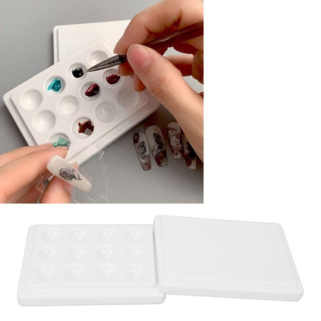 DOACT 12-Well-Porzellan-Farbpalette für Nagelkunstmalerei - Bild 1