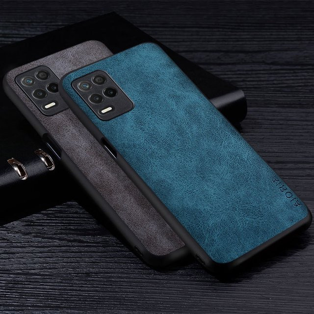 Premium PU Leder Handyhülle für Oppo Realme 8 Pro, 8i und 8s 5G in Braun oder Blau - Bild 1