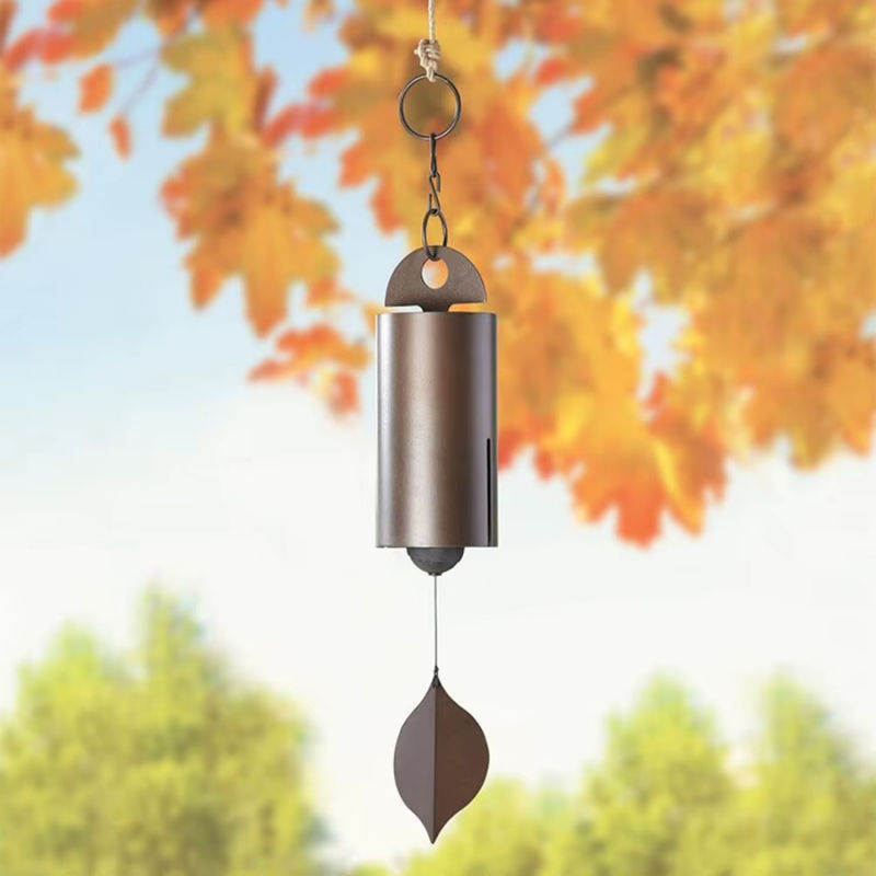 VKTECH Windspiel aus Metall in Kupfer und Gold im Vintage-Stil mit tiefem Klang für Garten und Terrasse - Bild 5
