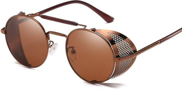 Yiran bag Sonnenbrille, Rund, Metall, Vollrand, Unisex, Brown - Bild 1