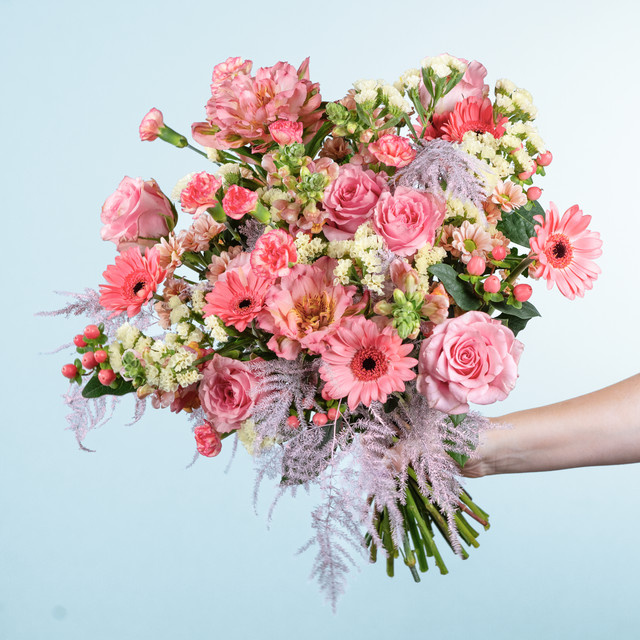 BLUME2000 Bouquet Ich denk an Dich pink white lightpink Muttertag - Bild 1