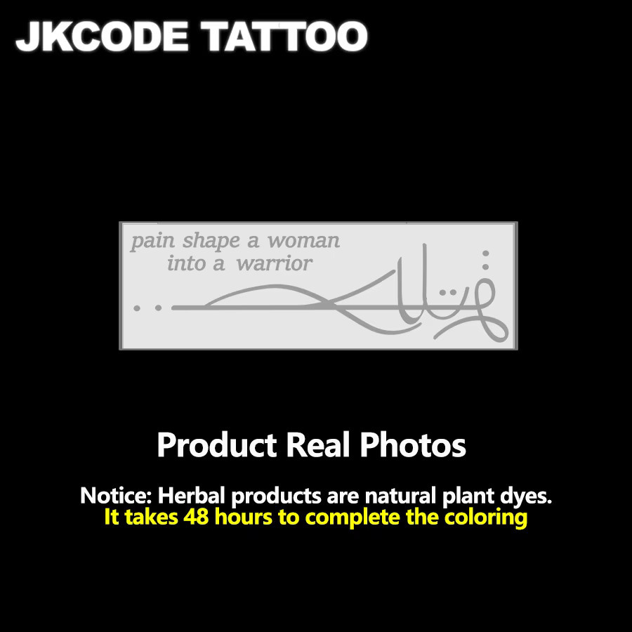 JKCODE TATTOO Feministisches Kräutertattoo Schleifenmuster, Damen - Bild 3