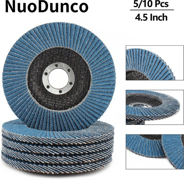 SI FANG Zirkonoxid-Fächerscheiben für Winkelschleifer, Blau, Durchmesser: 115 mm, Körnung 40/60/80/120, zum Schleifen und Polieren von Metall und Edelstahl - Bild 1