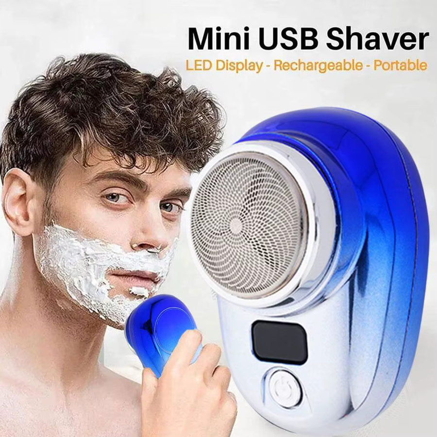 Elektrischer Mini Reise Rotary Rasierer für Herren, USB aufladbar, wasserdicht - Bild 2
