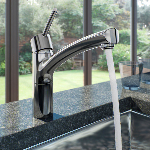 LENZ Küchenarmatur NEXO² aus Messing in Chrom und Silber mit schwenkbarem Auslauf und wassersparender Funktion - Bild 2