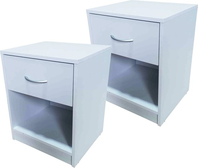 HTI-Living Nachtschrank Nina 2er Set Weiß B/T/H: 35 x 40 x 50 cm - Bild 1