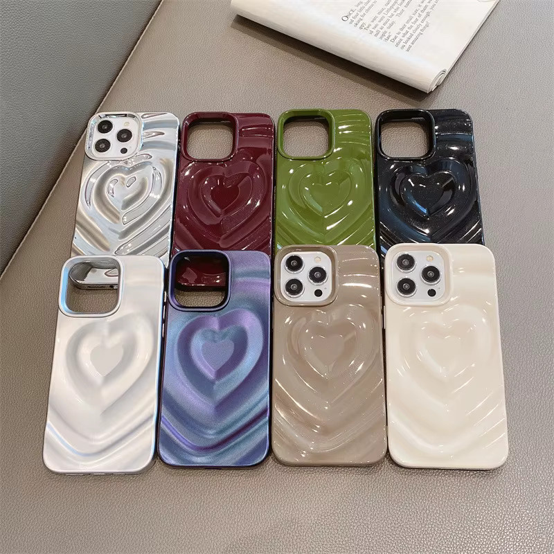 MUQGEW Stoßfeste iPhone Schutzhülle mit Koreanischem Candy-Design, Wellen- und Herz-Motiv sowie Glitter-Effekt in Multicolour für iPhone 17 16e 15 14 13 12 Pro Max - Bild 2