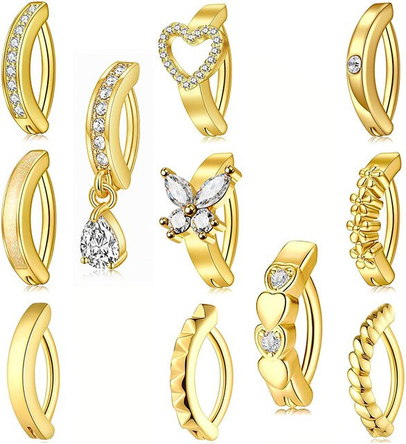 Bauchnabelpiercing-Set Edelstahl, Bicolor, Zirkonia, Damen - Bild 1