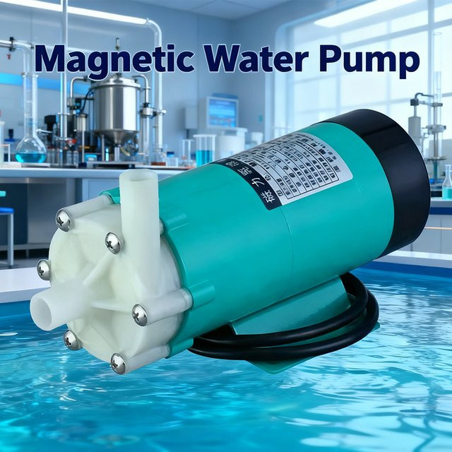 Magnetgetriebene Wasserpumpe Tungfull in Türkis, tragbare korrosionsbeständige Magnet-Umwälzpumpe für den Flüssigkeitstransfer im Labor - Bild 1
