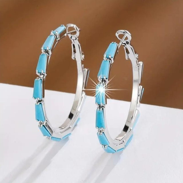 Junxin Creolen Kupfer, Gold, Zirkonia, Damen, Vintage - Bild 1
