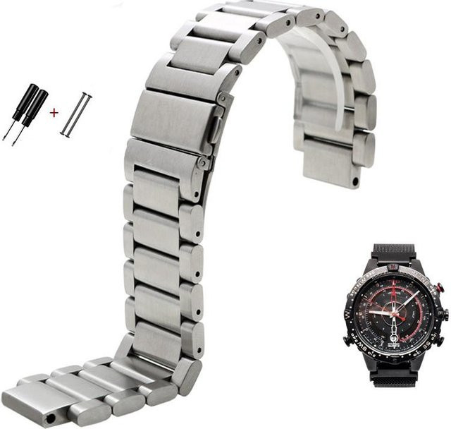 TIMEX Uhrenarmband Edelstahl, Silber Schwarz, Herren - Bild 1