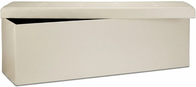 Relaxdays Sitzbank aus Kunstleder in Beige, faltbar, B/T/H: 114 x 38 x 38 cm - Bild 1