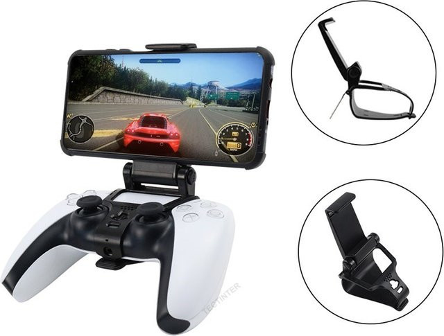 TECTINTER Mobile Handy Halterung für PS5 Controller und Samsung S8 S9 in Schwarz - Bild 1