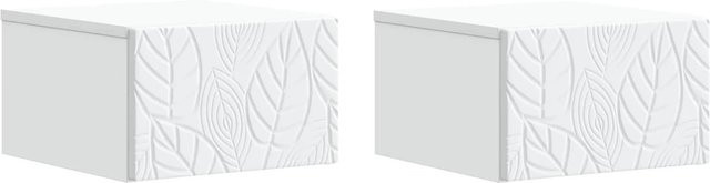 vidaXL Wandmontierter Nachttisch 2er-Set Weiß B/T/H: 49 x 34,5 x 20 cm - Bild 1