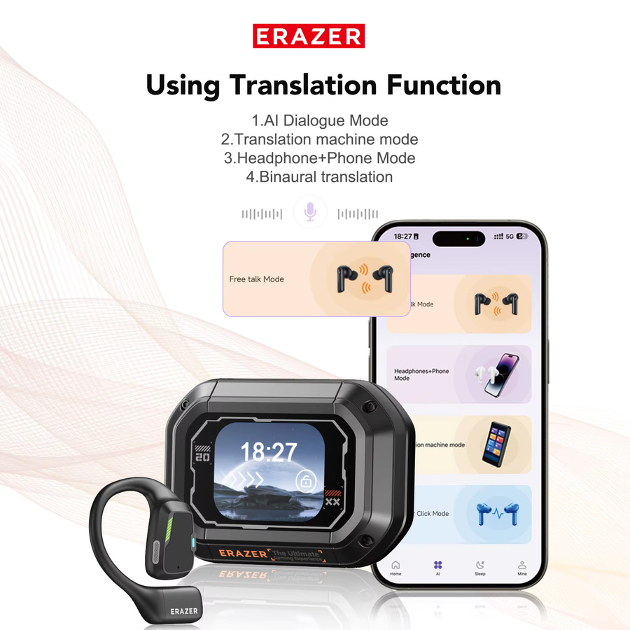 Erazer XP6 Bluetooth In-Ear Gaming Headset mit Equalizer-App und wasserdichter Funktion in Schwarz oder Grau - Bild 3