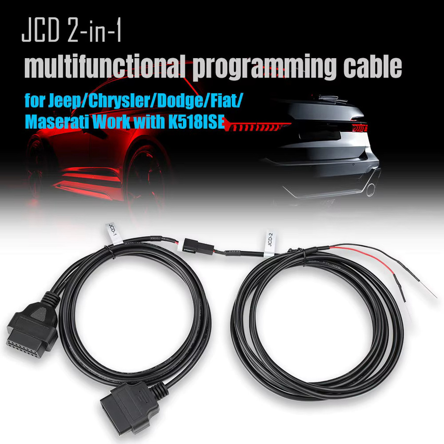 Lonsdor JCD 2-in-1 Multifunktions-Programmierkabel für Jeep, Chrysler, Dodge, Fiat und Maserati, kompatibel mit K518S SGW 12+8 Micropod2, Schwarz - Bild 3