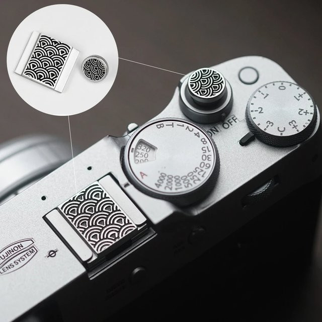 Metall Kamera-Auslöseknopf und Blitzschuhabdeckung für Fujifilm X100V XT5 XT3 XT4 - Bild 1