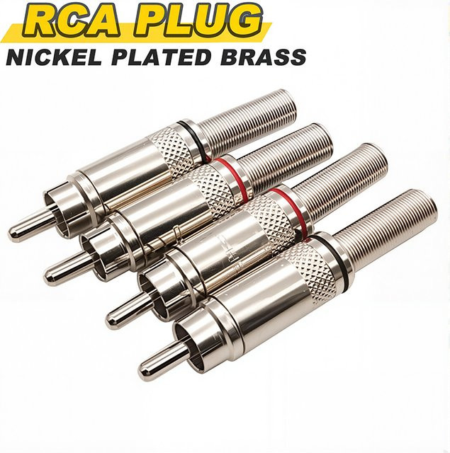 4/8 Stück RCA-Stecker zum Schweißen für AV-Audio-Video-Anschlüsse in Rot und Schwarz - Bild 1