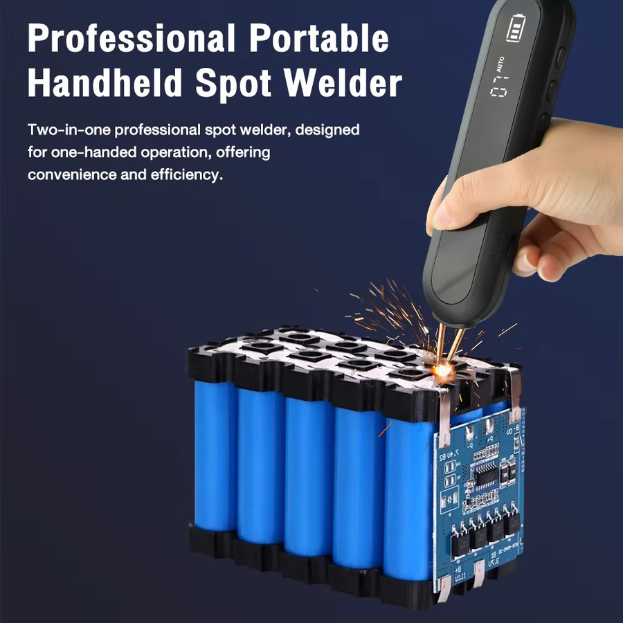 All-in-One-Handpunktschweißgerät in Schwarz mit 12 Gängen, verstellbar und 9-stufigem LED-Licht für professionelle DIY-Reparaturen - Bild 2