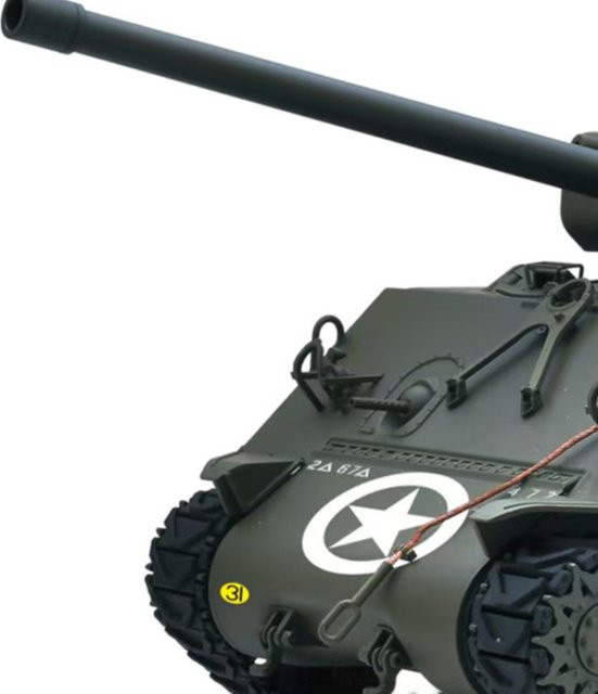 TOUCAN RC HOBBY Sherman M4A3 E8 IR BB, Ferngesteuerter Panzer, 1:16, Metall - Bild 1