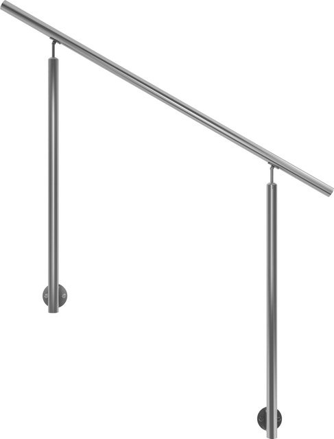 Dolle Eingangsgeländer aus Edelstahl in Silber, Wandmontage, H x B: 100 x 150 cm - Bild 1