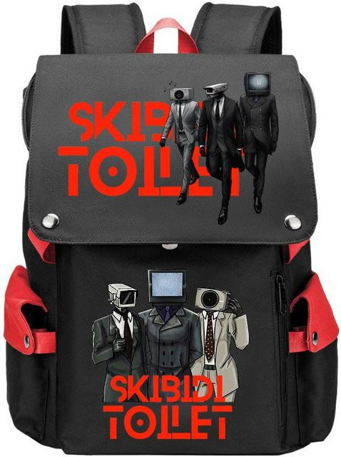 3-teiliges Schulrucksack-Set in Schwarz aus Oxford-Stoff mit großem Fassungsvermögen inklusive Schultergurt und Federmäppchen - Bild 1