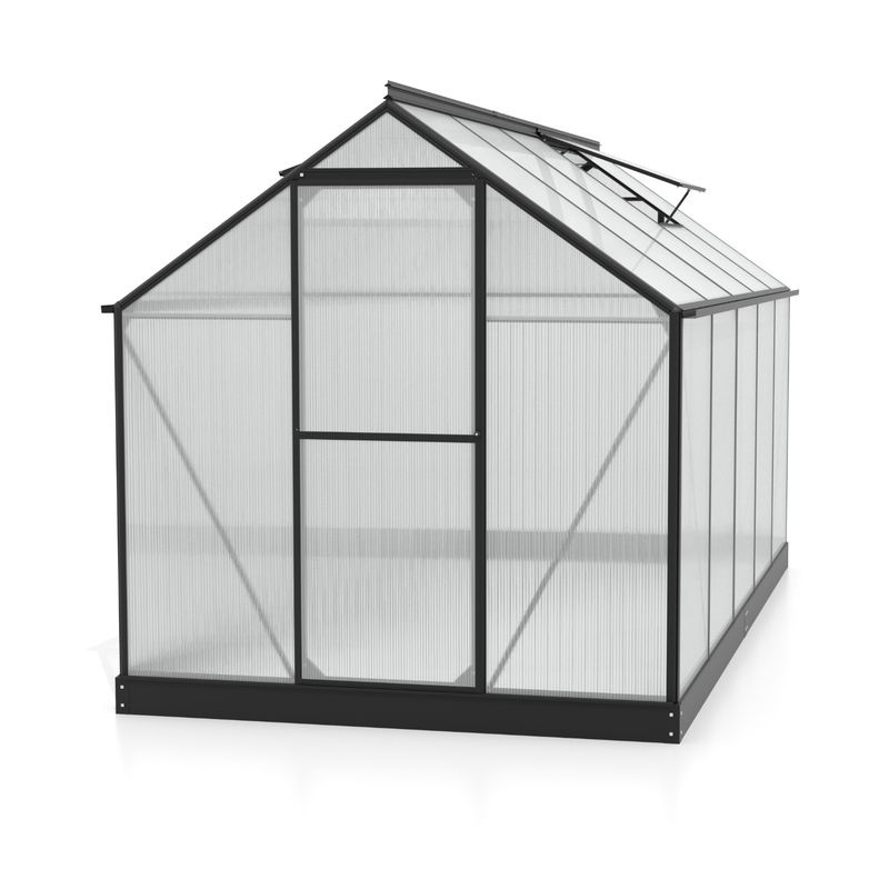 Vitavia Gewächshaus Eos in Schwarz mit Polycarbonat-Platten und Schwingtür, B/H/L: 197,7 x 195,9 x 377,1 cm - Bild 2