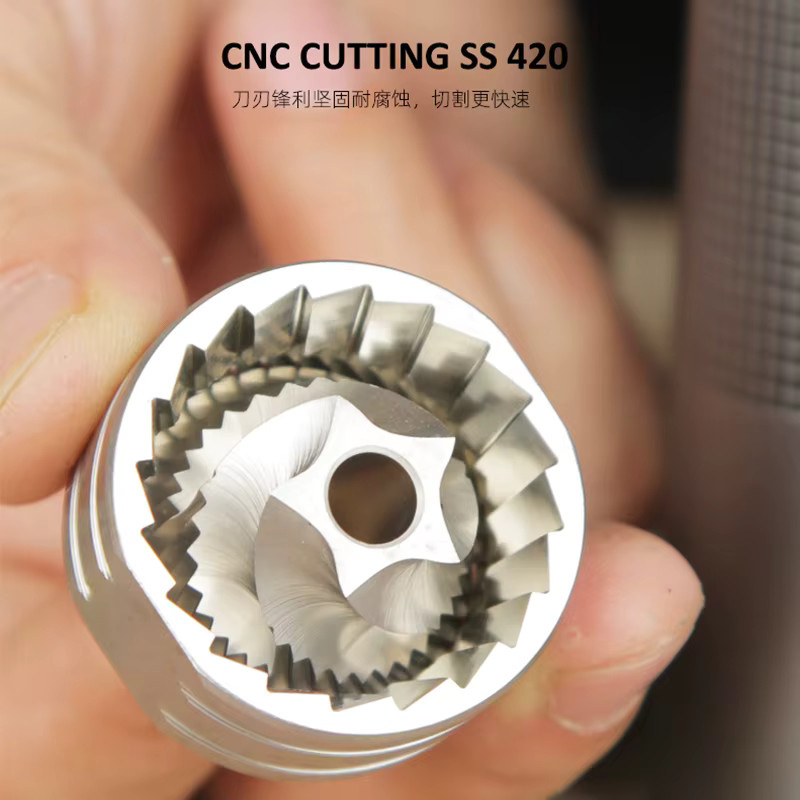 HAVMORE Manuelle Kaffeemühle aus Metall in Schwarz mit rutschfestem Design und integriertem Grat - Bild 3