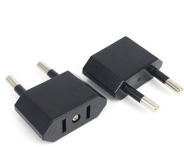 Bolantedz Reise-Netzteil US-zu-EU-Stecker-Adapter mit USB-C, Schwarz - Bild 1