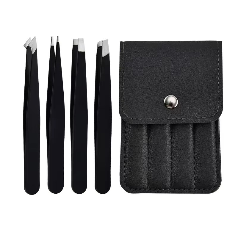 CNKESS Augenbrauenpinzetten Set, Edelstahl, Schwarz, Unisex - Bild 6