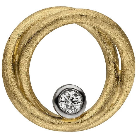 Colfem Anhänger 585 Gelbgold, eismatt, Diamant, Damen - Bild 1