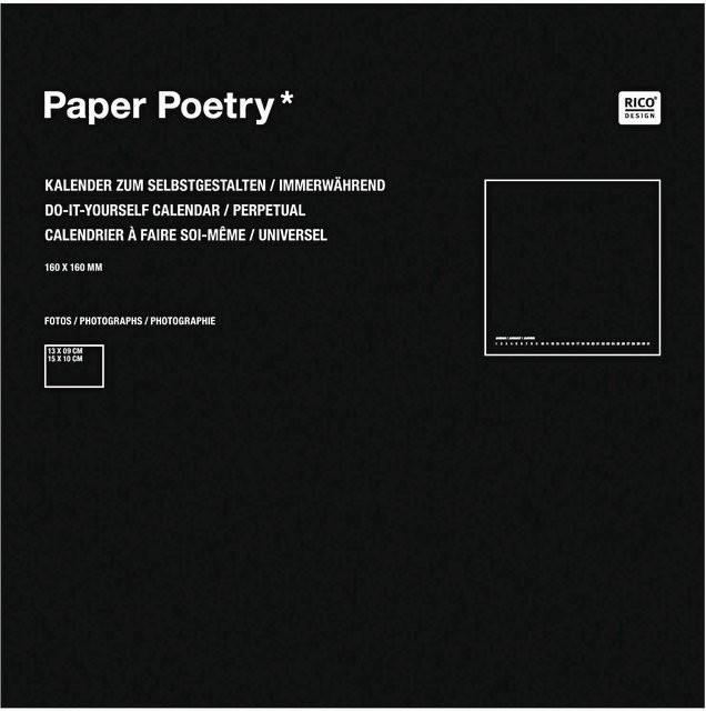 Rico Design Paper Poetry Bastelkalender immerwährend schwarz B/H: 16 x 16 cm - Bild 1