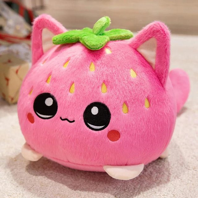 Yiran toy Erdbeer Kätzchen Ball Plüschtier, Rosa, 20cm - Bild 1
