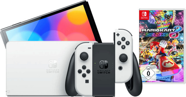 Nintendo Switch OLED Weiß Mario Kart 8 Deluxe - Bild 1